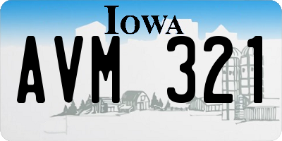 IA license plate AVM321