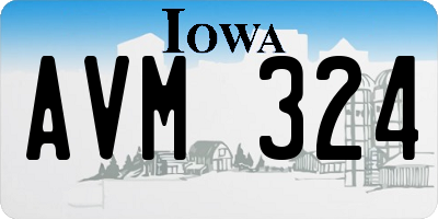 IA license plate AVM324