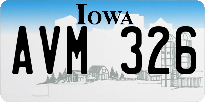 IA license plate AVM326