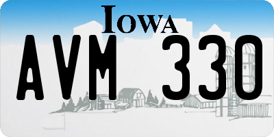 IA license plate AVM330