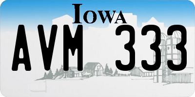 IA license plate AVM333
