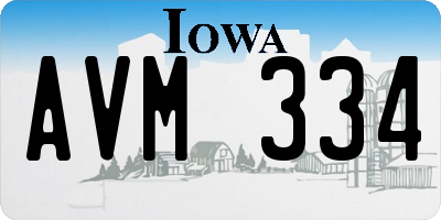 IA license plate AVM334