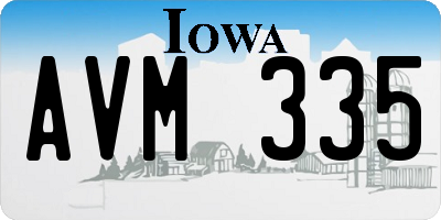 IA license plate AVM335