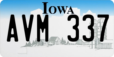 IA license plate AVM337