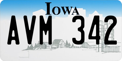 IA license plate AVM342