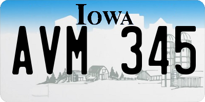 IA license plate AVM345