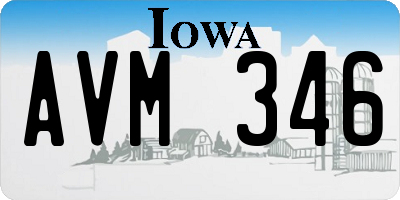 IA license plate AVM346