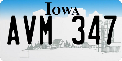 IA license plate AVM347