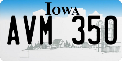 IA license plate AVM350
