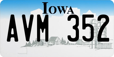 IA license plate AVM352