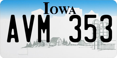 IA license plate AVM353