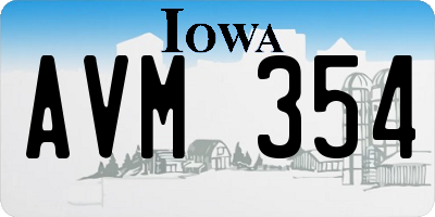 IA license plate AVM354