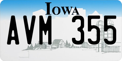 IA license plate AVM355