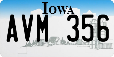 IA license plate AVM356
