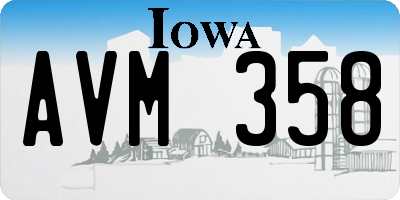 IA license plate AVM358
