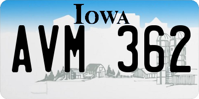 IA license plate AVM362