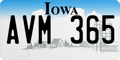 IA license plate AVM365