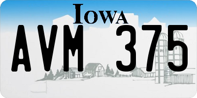 IA license plate AVM375