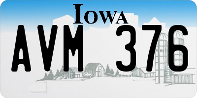 IA license plate AVM376