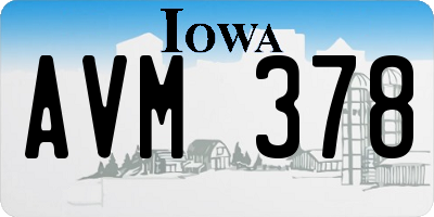 IA license plate AVM378
