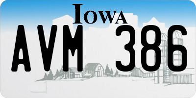 IA license plate AVM386