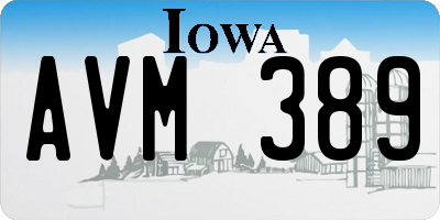 IA license plate AVM389