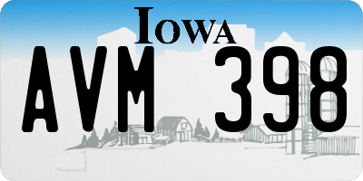 IA license plate AVM398