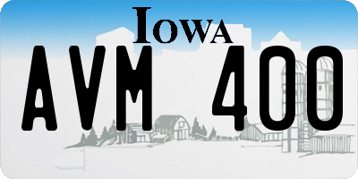 IA license plate AVM400