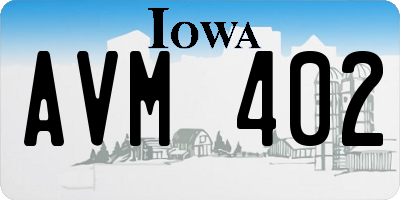IA license plate AVM402