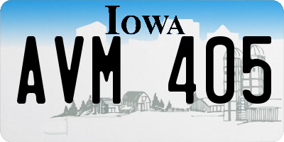 IA license plate AVM405