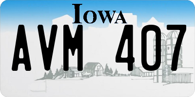 IA license plate AVM407