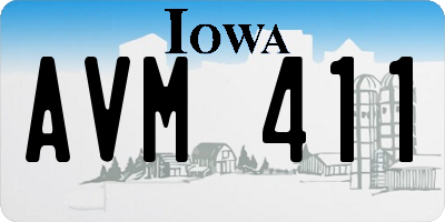 IA license plate AVM411
