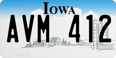 IA license plate AVM412