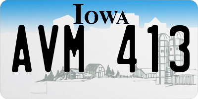IA license plate AVM413