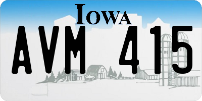 IA license plate AVM415