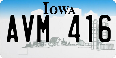 IA license plate AVM416