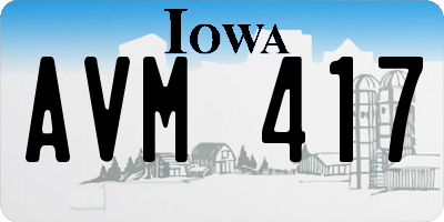 IA license plate AVM417