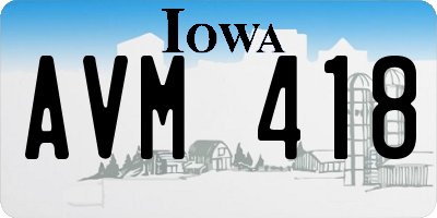 IA license plate AVM418