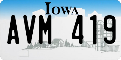 IA license plate AVM419