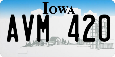IA license plate AVM420