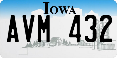 IA license plate AVM432