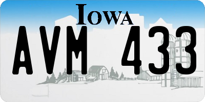 IA license plate AVM433