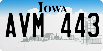 IA license plate AVM443