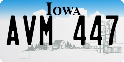 IA license plate AVM447