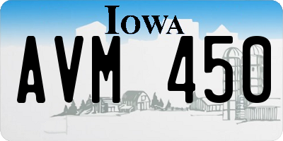 IA license plate AVM450