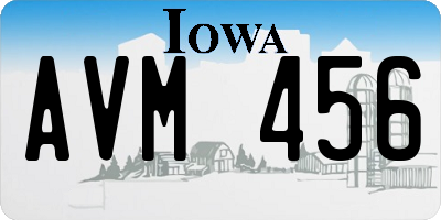 IA license plate AVM456