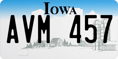 IA license plate AVM457