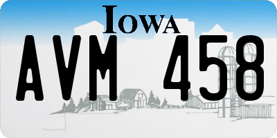 IA license plate AVM458