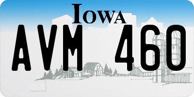 IA license plate AVM460