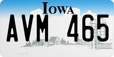 IA license plate AVM465